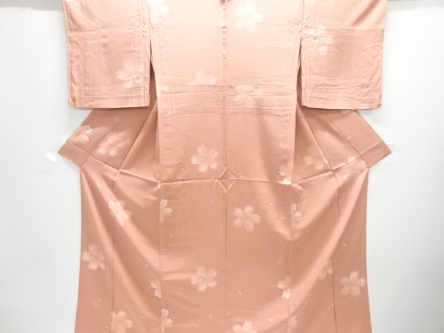 桜に兎模様単衣小紋着物